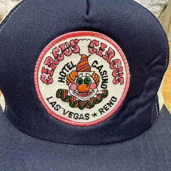 Vintage 80's Las Vegas Circus Circus Trucker Hat,  Adjustable Embroidered - Picture 1 of 10